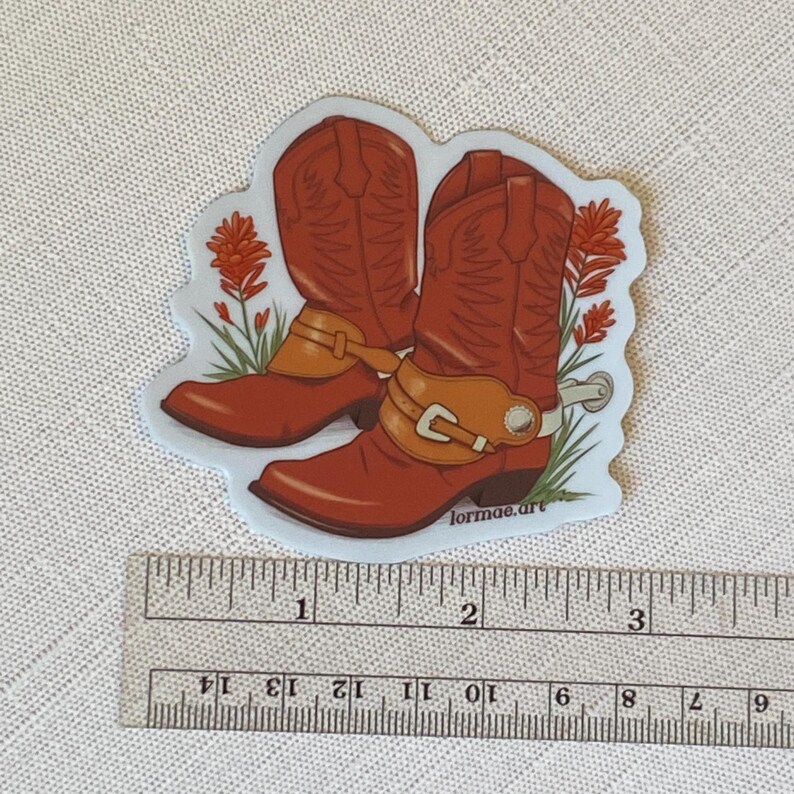 Cowboy Boots Vinyl Sticker Etsy