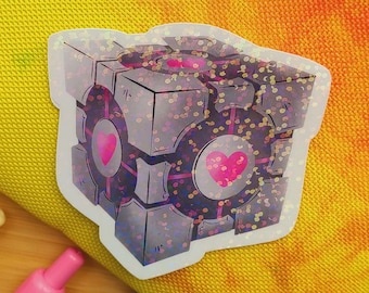 Pegatina de portal holográfico/cubo acompañante