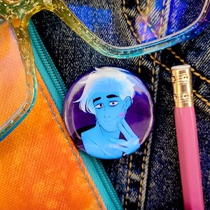 Hades Cheek Kisses | 1.5 in Metal Button