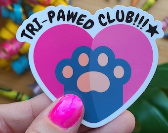 Tripawed Club! | 3-legged Pets Paw Vinyl Sticker