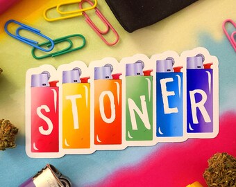 Stoner Rainbow Lighters Vinyl Sticker | Subtle LGBTQ Pride