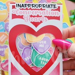 Hartstickers ongepast gesprek | Valentijnsdag stickerpakket (35 stuks)