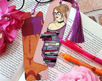 Smutty Books - Bookmark - Reading Adult Novels - Dirty Words - Monster Lover - Fanfic Reader