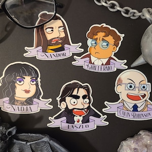 What We Do In The Shadows Fanart Sticker Set - Vampires - Nandor - Nadja - Laszlo - Colin Robinson - Guillermo - Glossy Vinyl