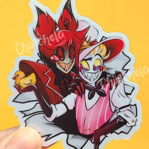 Meilleurs amis de RadioApple | Sticker imperméable Lucifer + Alastor Hellaverse