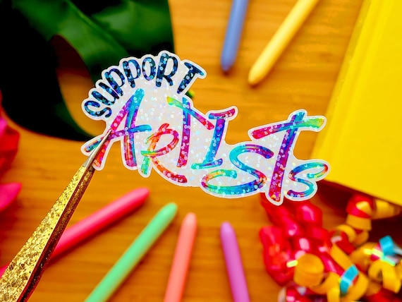 Support Artists | Rainbow Holographic Vinyl Sticker