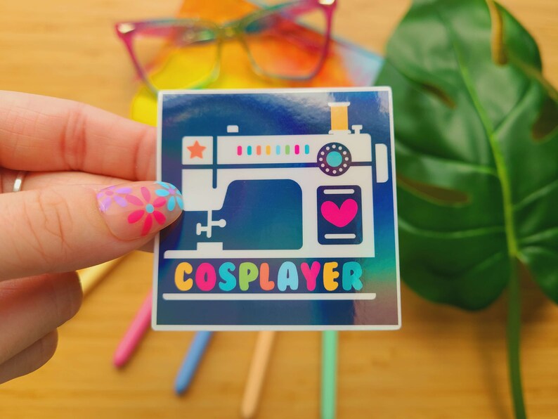Cosplayer Sign Design COSPLAYER Sewing Machine | Holographic Sticker - Etsy