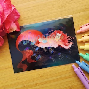 Rote Meer Meerjungfrau | 4x6 Beachy Wohnkultur