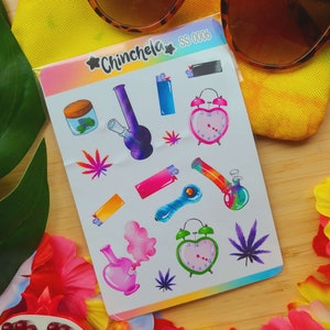 Hoja de pegatinas 420 Reefer Cutie / Hoja de pegatinas mate de 4"x6" (15 pegatinas)