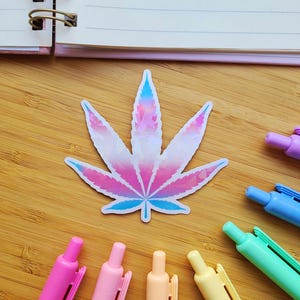 LGBTQ Pride-vlaggen | Holo-vinylsticker pot blad