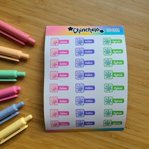 A sticker sheet consisting of 24 label stickers that read "INDICA, SATIVA and HYBRID"