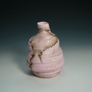 Handmade Pink Raku Ceramic Decorative Vase