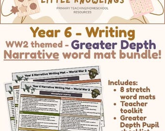 Folhas de Atividades de Escrita Narrativa sobre a Segunda Guerra Mundial para o 6º Ano | Recurso de Inglês Avançado (PDF)