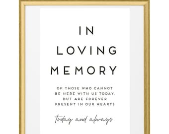 In Loving Memory Wedding Sign Printable (Instant Download)