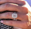 Halo Emerald Cut Wedding Ring 2.5CT Diamond Ring 14K White Gold Ring 8X6MM Diamond Ring Vintage Engagement Ring Forever Ring Proposal ring product logo