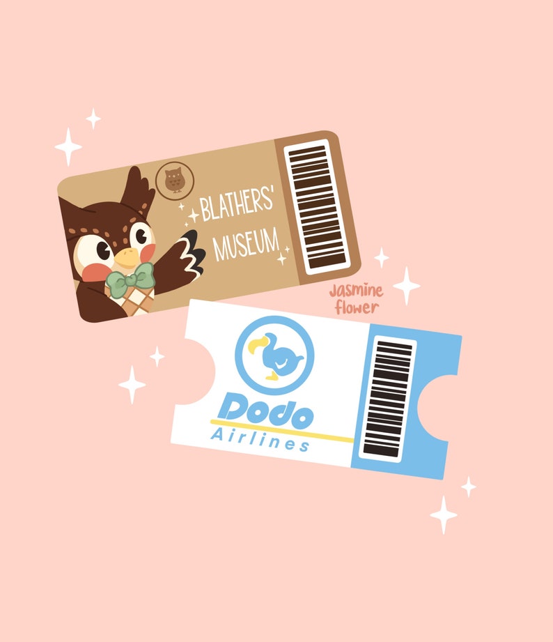 Animal Crossing Ticket Stickers Etsy
