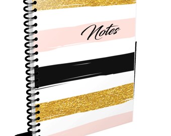 Pink and Gold Notebook - Blank Notebook - Lined Journal - Lined Notebook - Gifts For her - Notebook -  Boss Girl Notebook - Writing Tablet