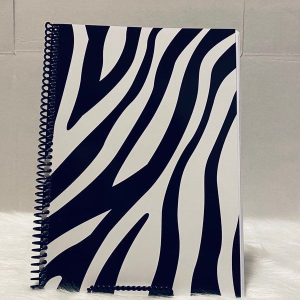 Zebra Spiral Notebook - Zebra Print Notebook - Blank Notebook - Lined Journal - Lined Notebook - Gifts For her - Notebook  - Writing Tablet