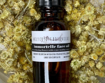 Immortelle Face Oil - Anti-aging - Wrinkle Reducing - Cell Regeneration - With Wild Carrot Seed Oil - Helichrysum Flower - Face Serum