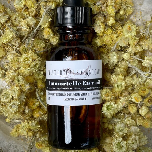Immortelle Face Oil - Anti-aging - Wrinkle Reducing - Cell Regeneration - With Wild Carrot Seed Oil - Helichrysum Flower - Face Serum