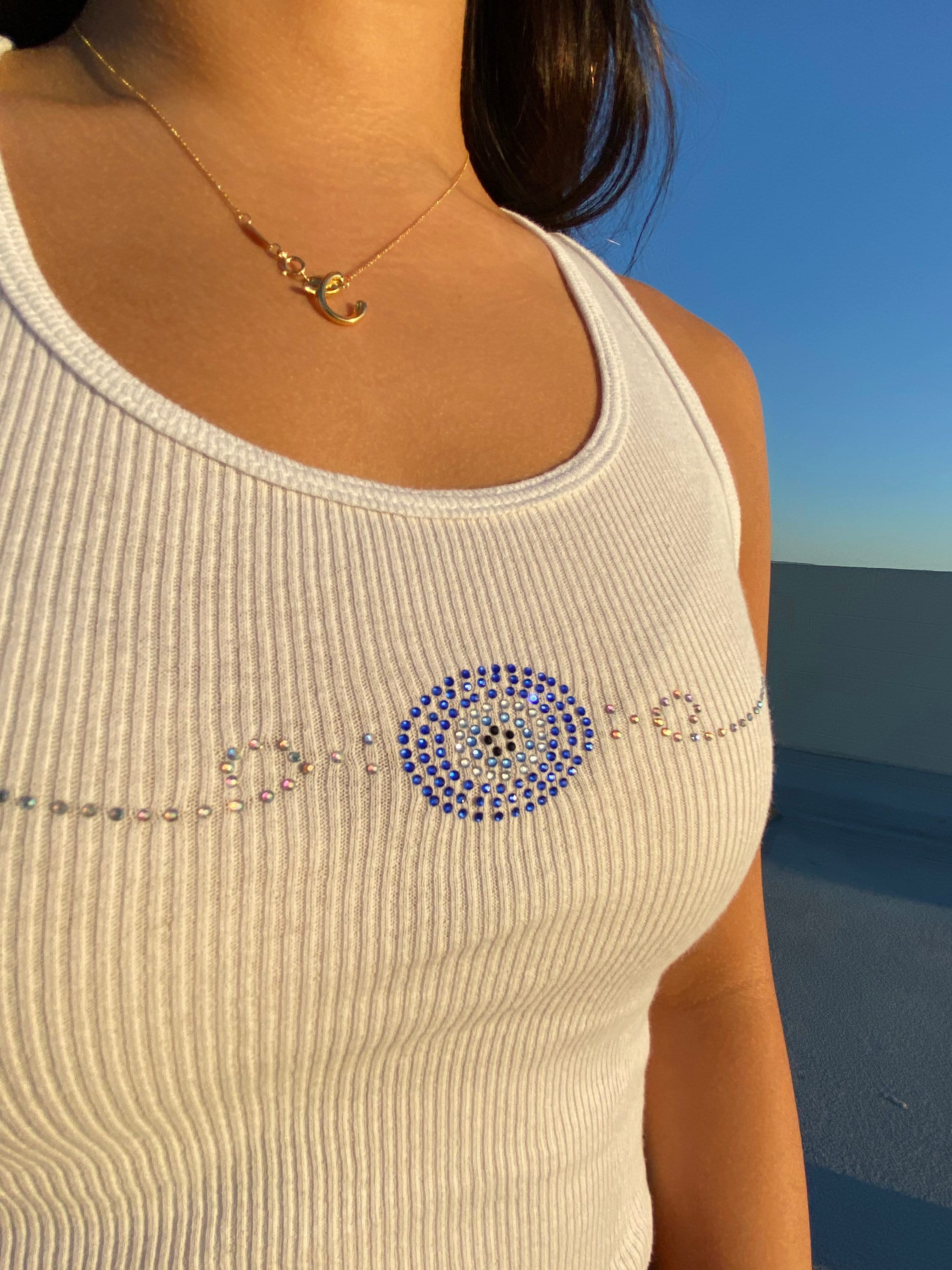 y2k white tank top