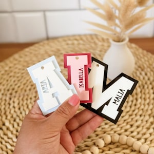 Personalized Acrylic Backpack Tag – Custom Name Bag Tag for Kids – Layered Acrylic Name Tag – Back to School Accessories – Lunchbox Name Tag