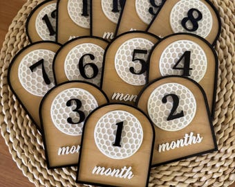 Golf Baby Milestone Cards: First Year Photo Props
