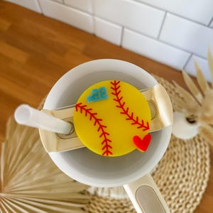Softball Tumbler Tag, Sports Tumbler Tag, Tumbler Name Plate, Personalized Tumbler Topper, Name Plate, Cup Name Tag