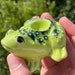 Unique Smoking Pipe Art Frog Handmade Ceramic Cute Pipes Smoker Gift Mini smoke pipe Pretty womens pipe Funny pipe Beautiful Girly Pipes 