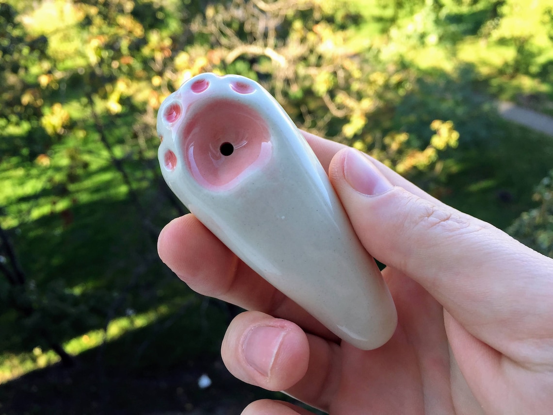 Cute Smoking Pipe Art Womens Pipes Cat Paw Unique Portable Etsy
