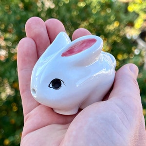 Bunny Pipe Cute Funny Rabbit Ceramic Pipe Tiny Smoking Pipes Girly Small Bowl Unique Gift for Her Women's Mini Pipes Beautiful Gifts for Her