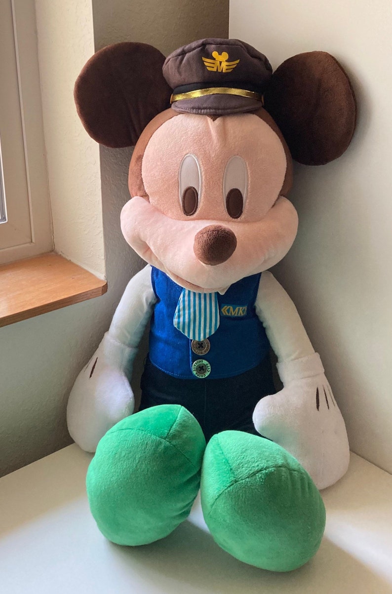 Rare Disney Original Mickey Mouse w/Tie & Hat Large Plush ~ Collectible image 2