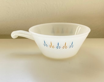 Vintage Fire King Candle Glow French Casserole Bowl w/Handle ~ Anchor Hocking ~ Collectible