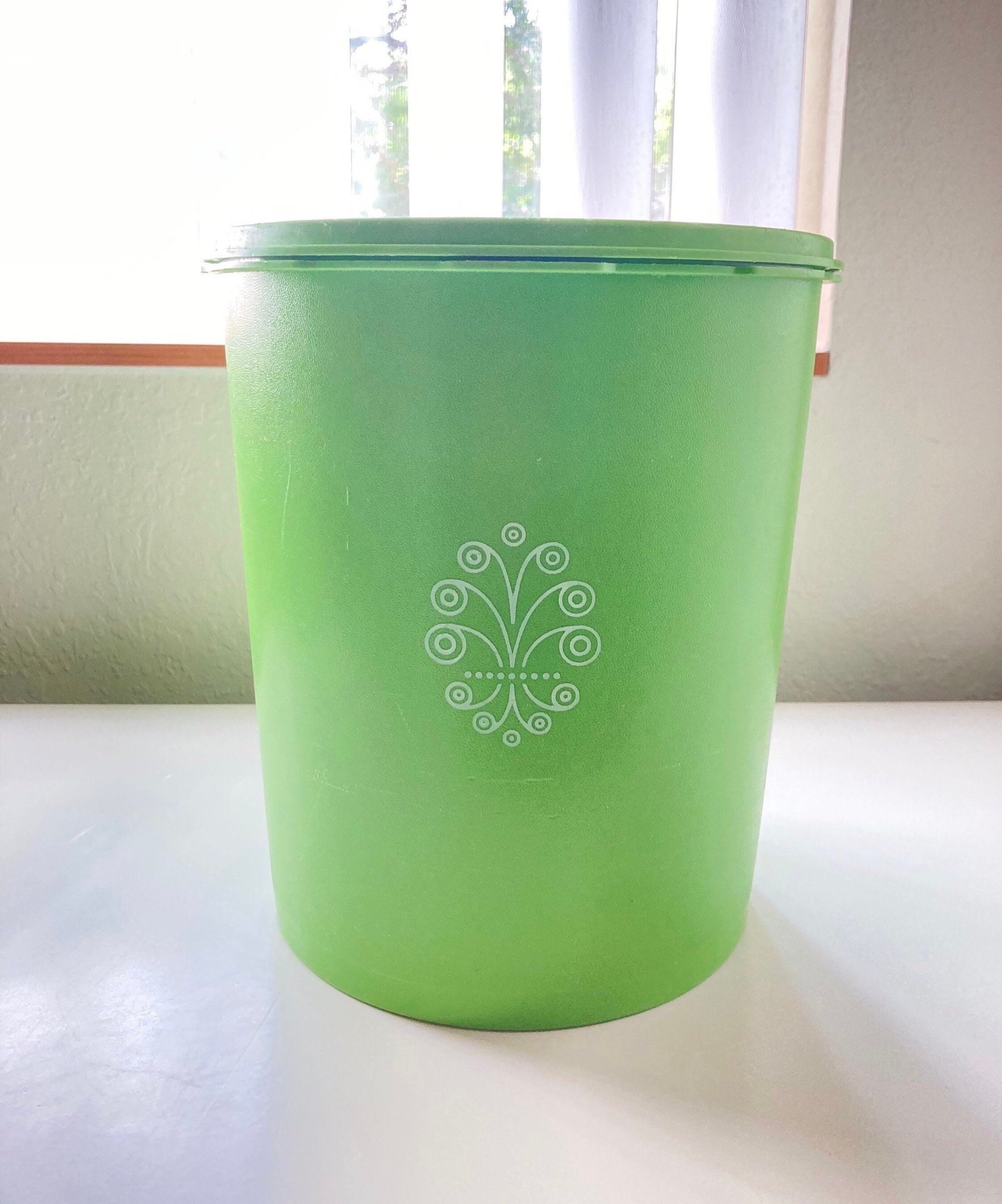 Vintage Tupperware Servalier Canister Container Green Apple