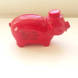Vintage "Rapid City National Bank in South Dakota" Piggy Bank Advertising ~ Collectible