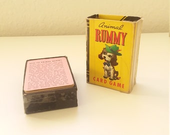 Vintage Animal RUMMY Mini Cards Whitman No. 4120:10 ~ Collectible