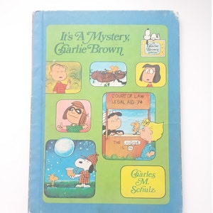 1975 &quot;It&#39;s a Mystery, Charlie Brown&quot; Charles M. Schulz ~ Hardcover ~ Children&#39;s Vintage Book ~ Collectible