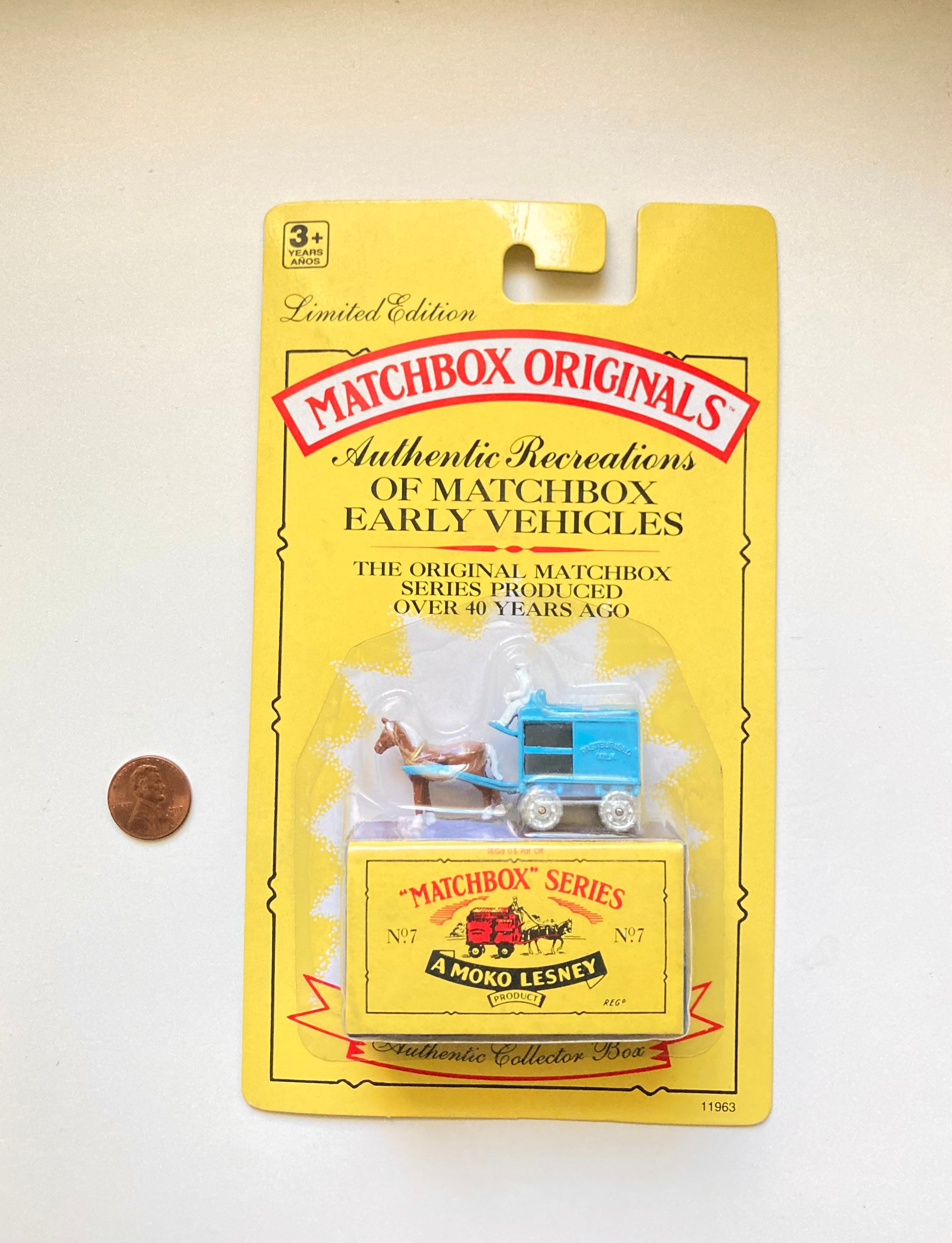 1992 Vintage Matchbox Originals Diecast No. 7 Horse Drawn Milk
