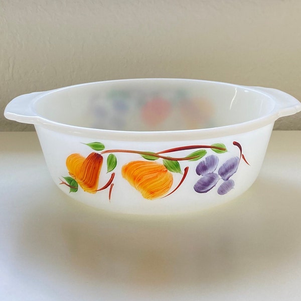 Vintage Anchor Hocking Fire King #447 ~ Gay Fad Fruit Casserole /Serving Dish 1.5 Qt. ~ Collectible