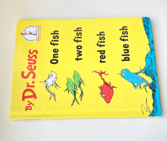 1988 Vintage Dr. Seuss One Fish Two Fish Red Fish Blue Fish