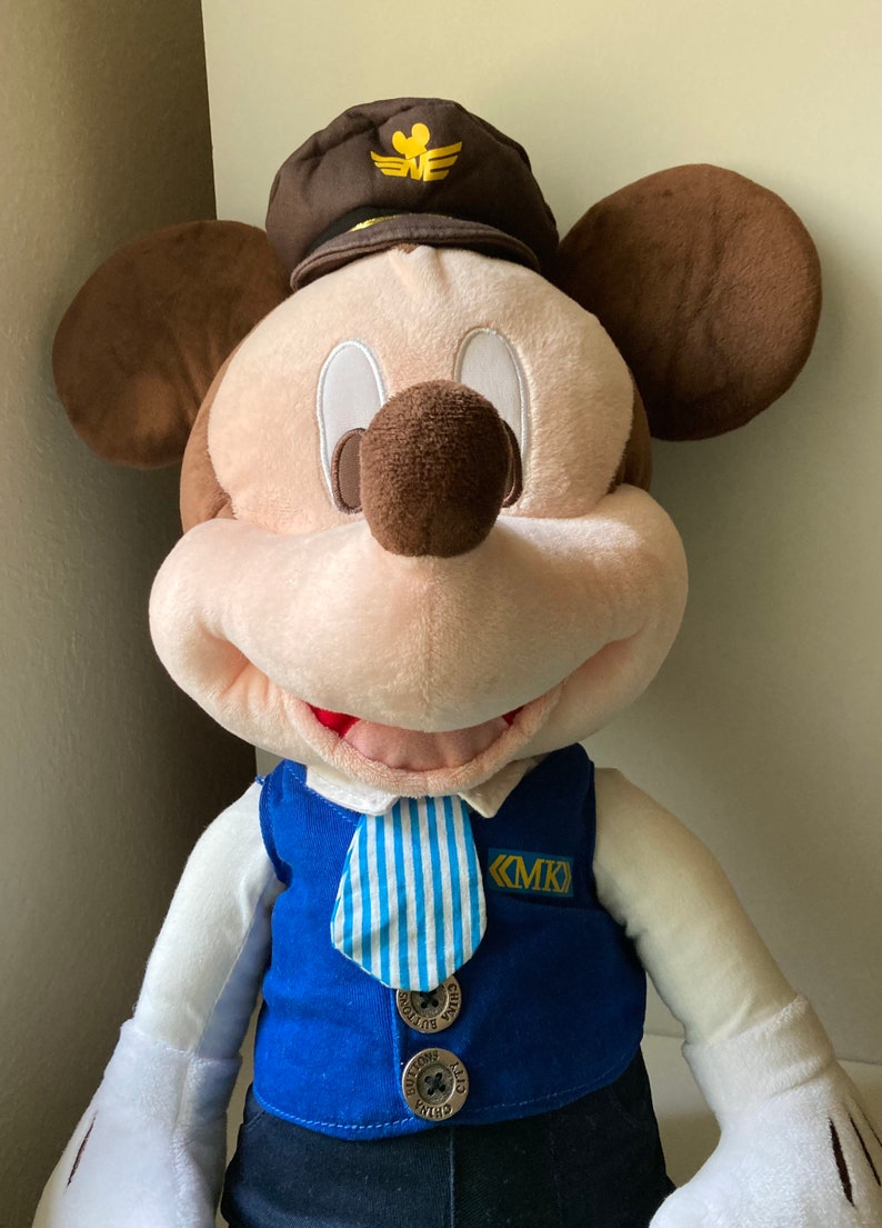 Rare Disney Original Mickey Mouse w/Tie & Hat Large Plush ~ Collectible image 5