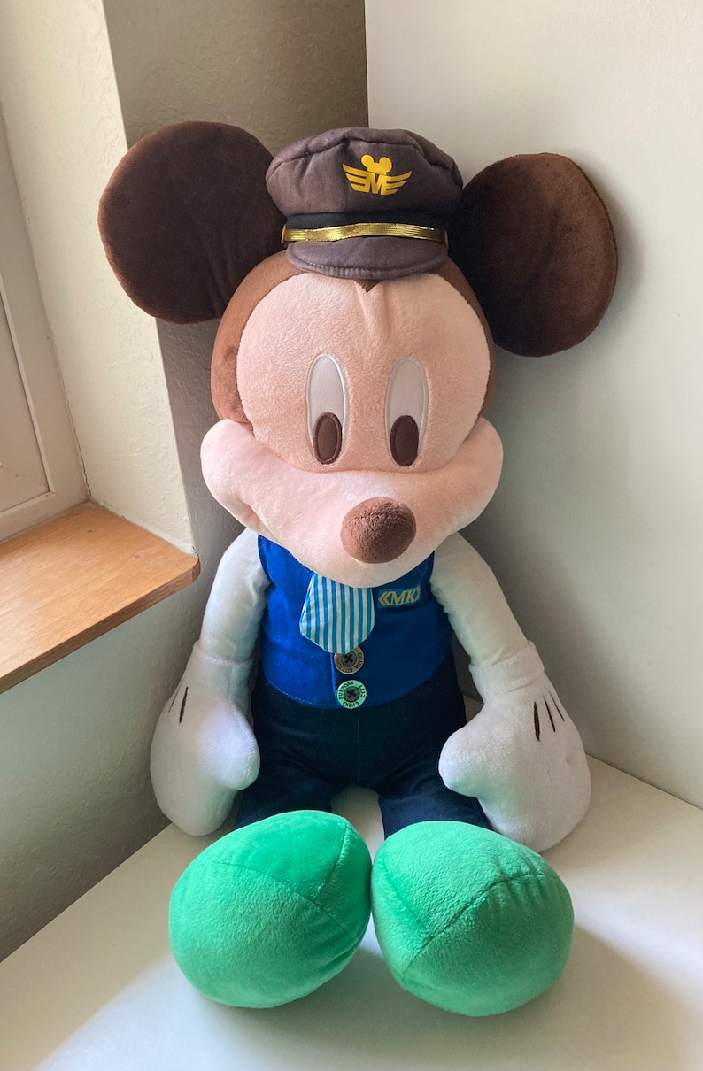 Rare Disney Original Mickey Mouse w/Tie & Hat Large Plush ~ Collectible image 1