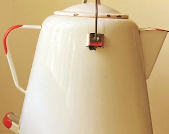Vintage Kettle Enamelware Coffee Pot/Cowboy Kettle ~ (For Display Use Only) ~ Collectible