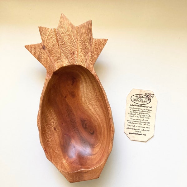 Wood Pineapple Bowl Etsy