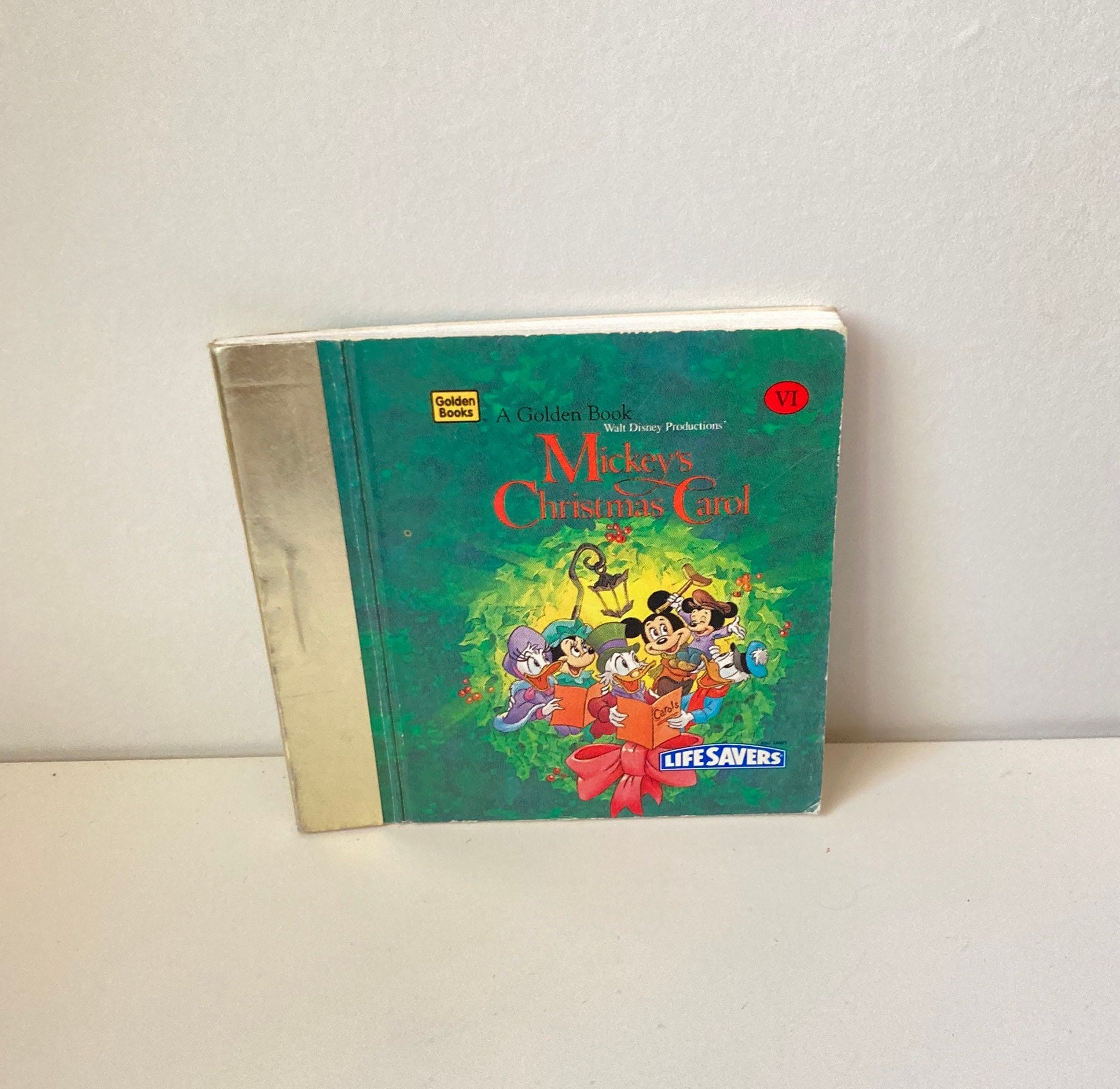 Vintage Pocket Miniature Mickey's Christmas Carol ~ Mini Golden Books Lifesavers ~ Collectible