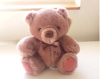 Vintage Russ Plush Brown Bear "Jacques" From the Collection Caress Soft Pets ~ Item no.448 ~ Collectible