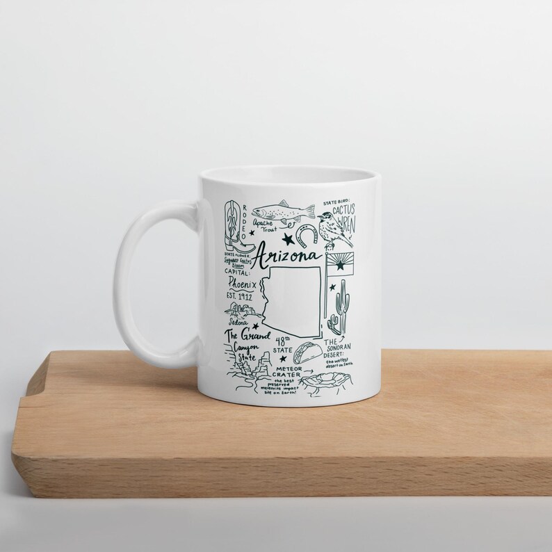 State Mugs Arizona State Mug – Desert Sunset Illustration | Arizona Gift Mug ...