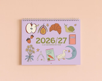 2026/27 Whimsical Doodle Artistic Wall Calendar Creative - Unique Design for Home Decor, Office Gift, Planner Organization, Grad Gift