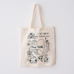 New York State Tote Bag | NYC Native Bag | Trendy New York State Tote | Aesthetic NYC Purse | Gift for Columbia Grad NYU Grad