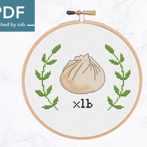 Xiao Long Bao Cross Stitch Patroon - Soep Dumpling Cross Stitch - Chinees eten - PDF-grafiek - Food Cross Stitch